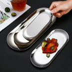 Silver Nordic Oval Plate Set Small, Medium, and Large for 3 Pieces Kitchen