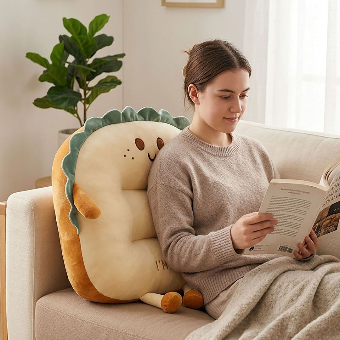Smiley Face Toast Bread Cushion