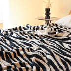 130x170cm Throw Blanket Black and White Soft Zebra Print
