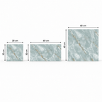 SOGA Peel & Stick Floor and Wall Tiles 30 x 60cm 10 Pack Jade Faux Marble