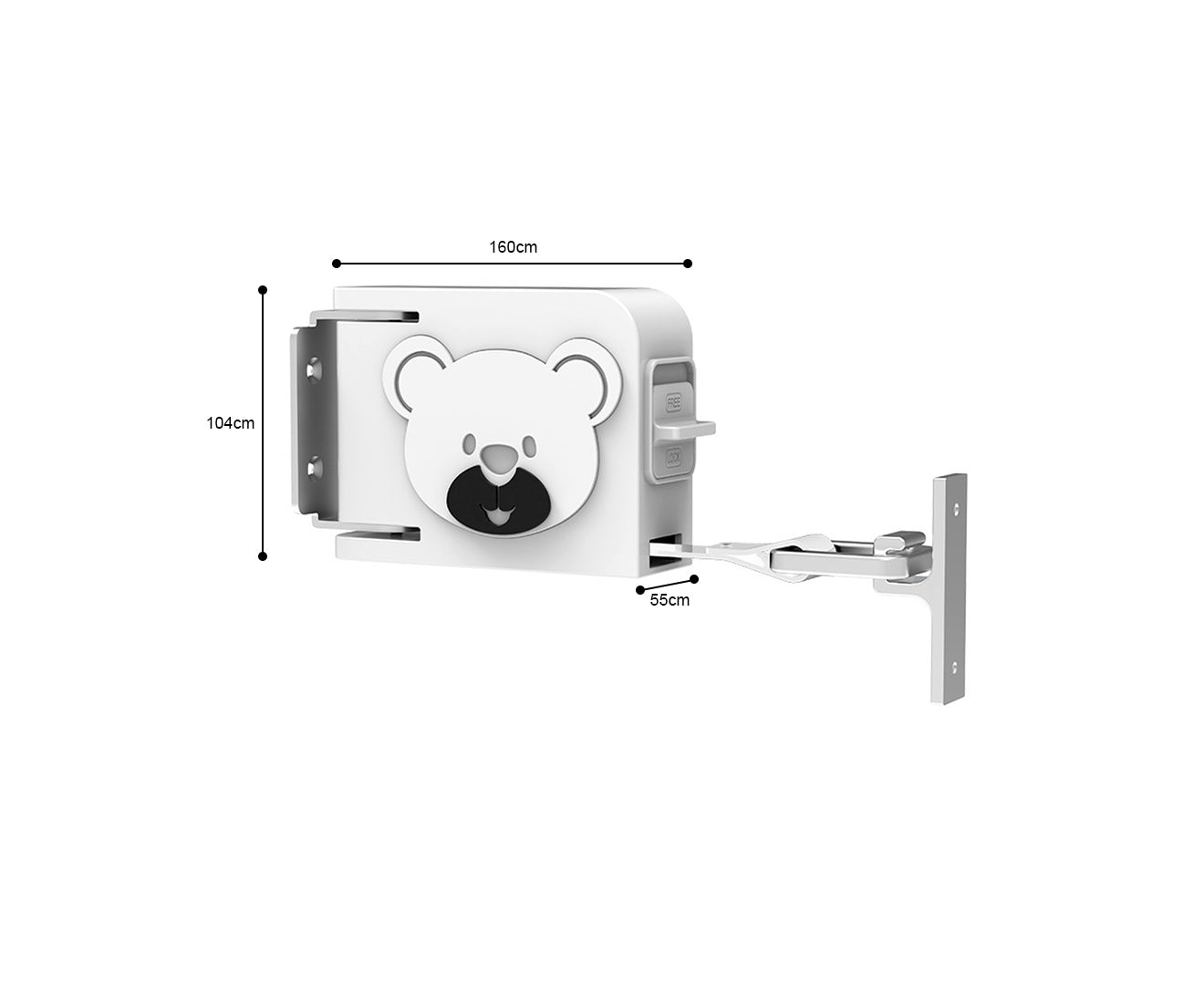 160mm Wall-Mounted Clothes Line Dry Rack White