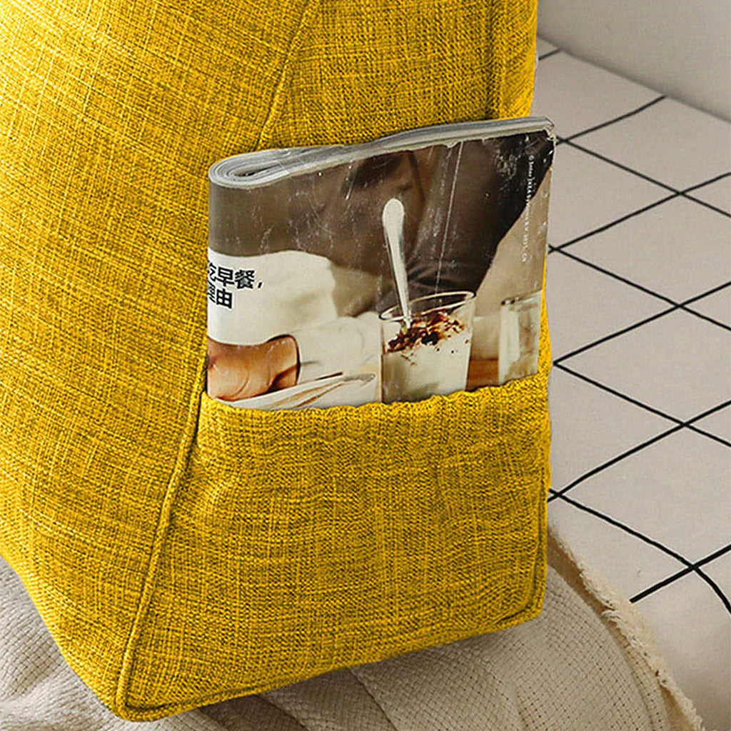 SOGA 120cm Yellow Triangular Wedge Bed Pillow Headboard Backrest