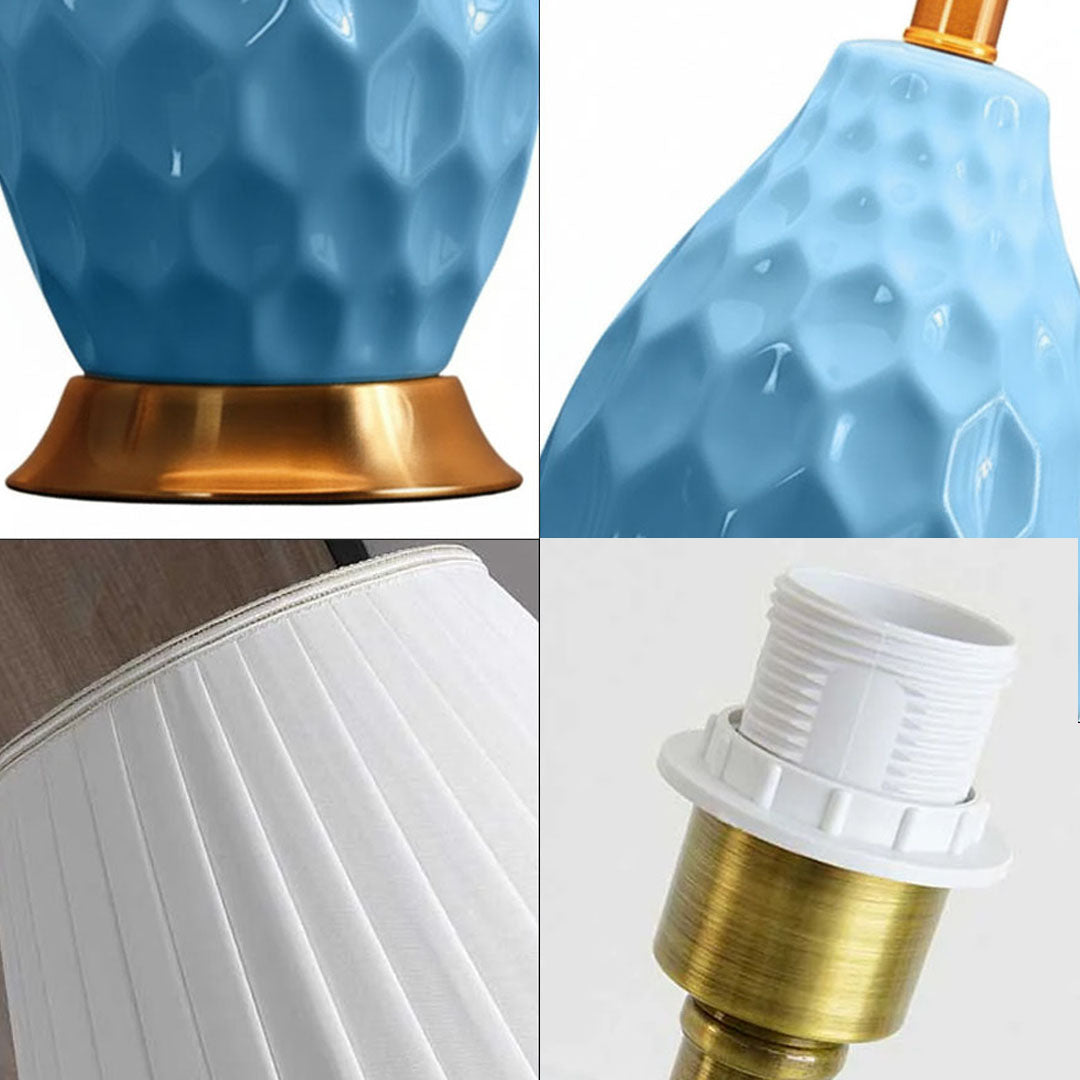 Textured Ceramic Table Lamp Blue