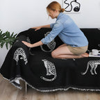 SOGA One-seater Black Sofa Cover Leopard Print 130x180cm Polyester