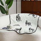 SOGA One-Seater White Leopard Print 90x90cm Throw Blanket Sofa Cover