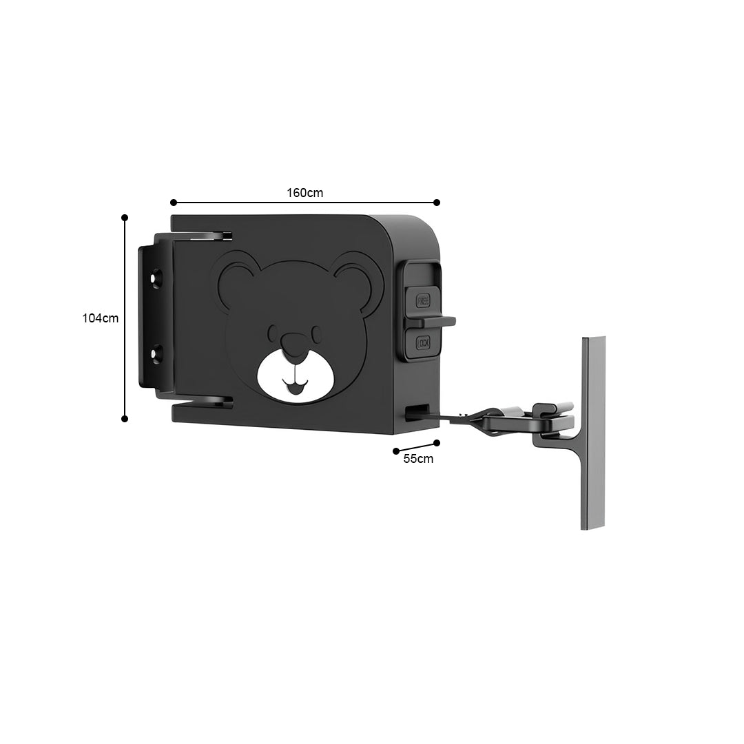 160mm Wall-Mounted Clothes Line Dry Rack Black