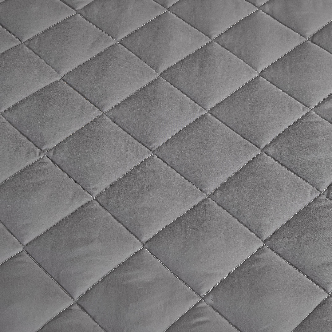 183cm Grey Wide Cross-Hatch Mattress Cove
