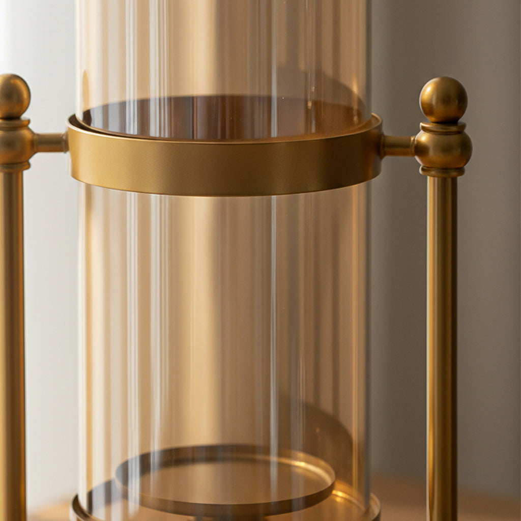 34cm Transparent Glass Vase with Candle