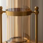 34cm Transparent Glass Vase with Candle