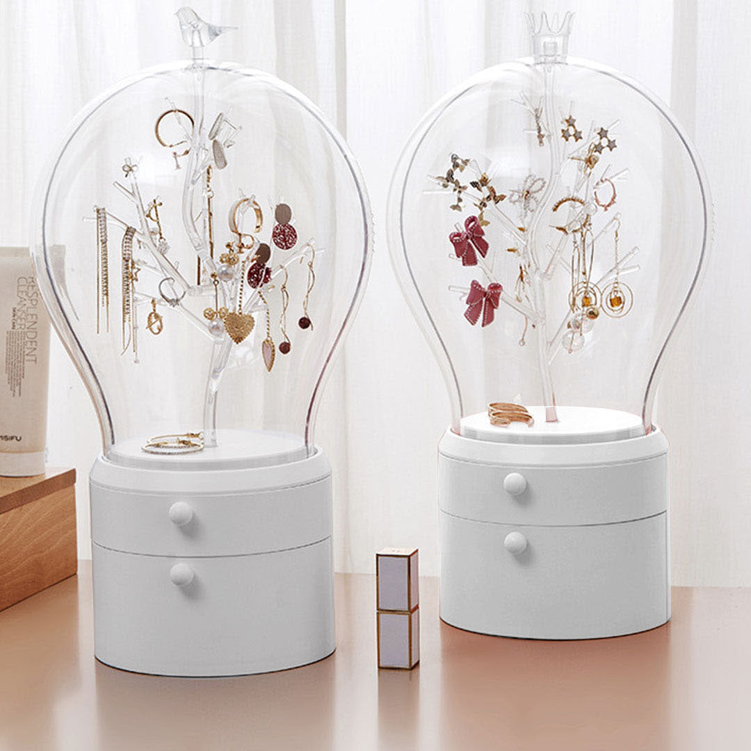 White 360 2 Layered Jewelry Storage Box Waterproof