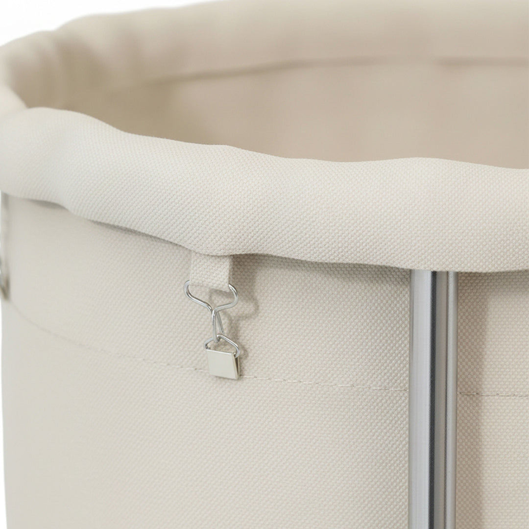 Stainless Round Linen Cart White