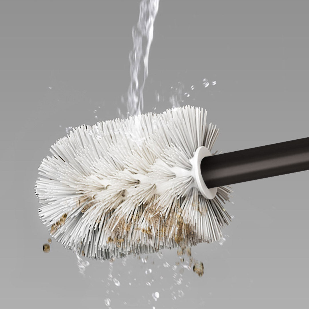 SOGA 27cm Wall-Mounted Toilet Brush – Black with Drain Holes