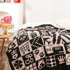 130x160cm Throw Blanket  Black and White
