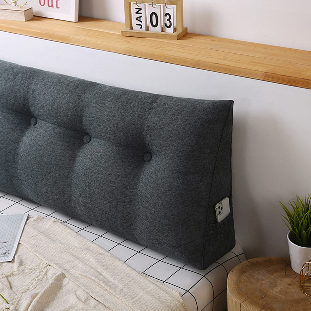 150cm Dark Grey Wedge Bed Cushion