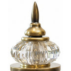 38cm Ceramic Vase with Gold Metal Base Green