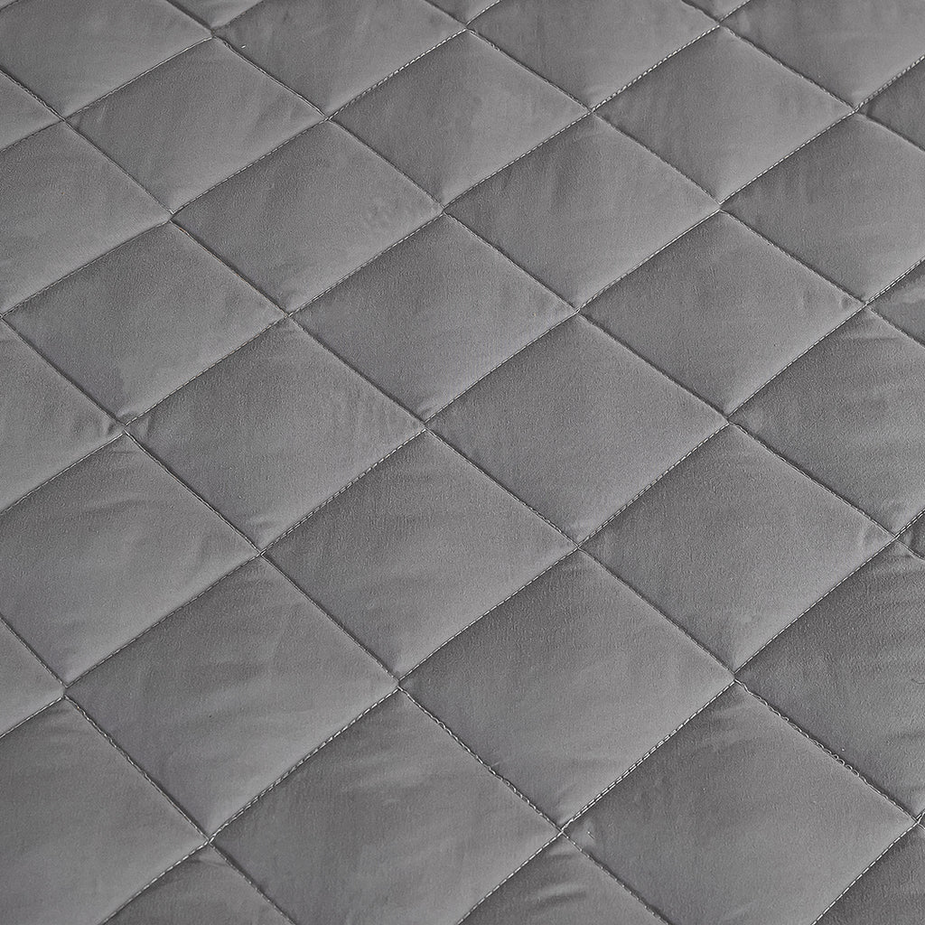153cm Grey Wide Cross-Hatch Mattress Cover