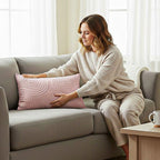 SOGA 30cm Pink Textured Geometric Pattern Decorative Throw Pillow