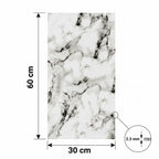 SOGA Peel & Stick Floor and Wall Tiles 30 x 60cm 10 Pack Black White Faux Marble
