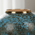 21x22cm Light Blue Small Ceramic Flower Vase Elegant Living Room Home Decor