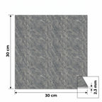 SOGA Peel & Stick Floor and Wall Tiles 30 x 30cm 10 Pack Grey Faux Marble