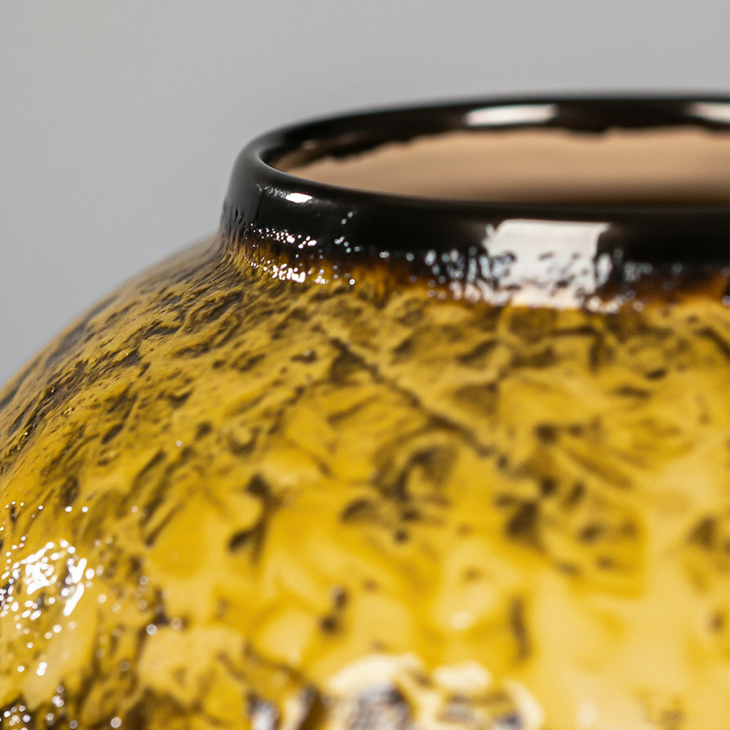 SOGA 21x22cm Yellow Small Ceramic Flower Vase Elegant Living Room Home Decor