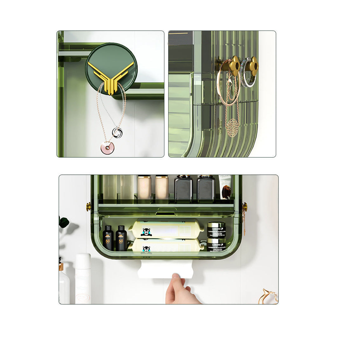 Green Multi Tier Cosmetic Storage Rack Organiser