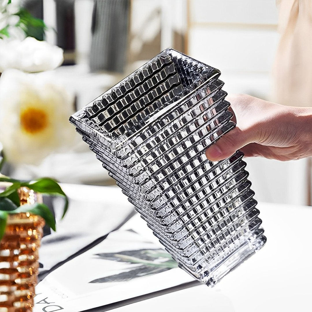 SOGA 28cm Modern Gray Ceramic Glass Vase Home Decor