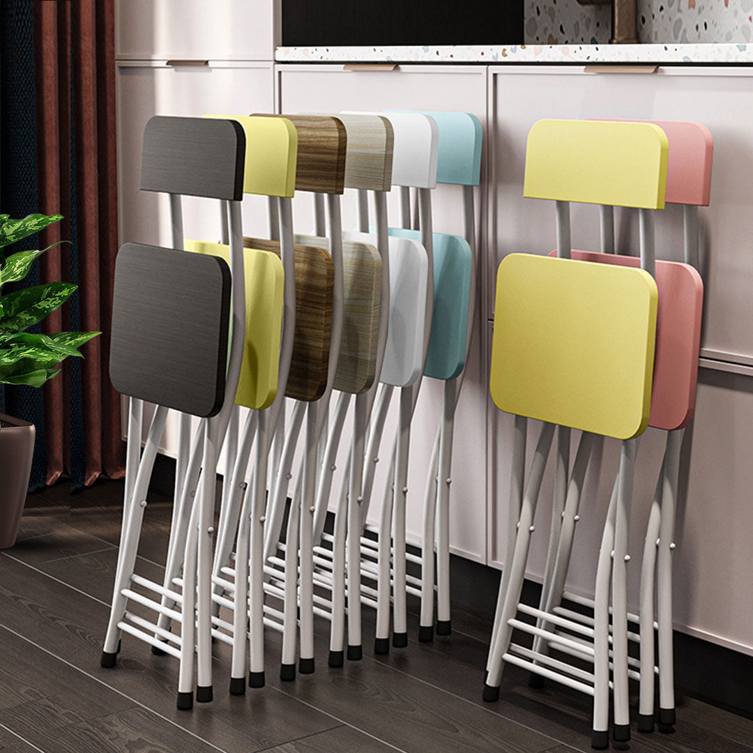 SOGA Yellow Foldable Chair Space Saving Seat Set of 2