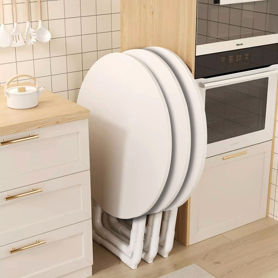 80cm White Modern Minimalist Table with Sleek Surface