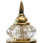 38cm Ceramic Vase with Gold Metal Base Green