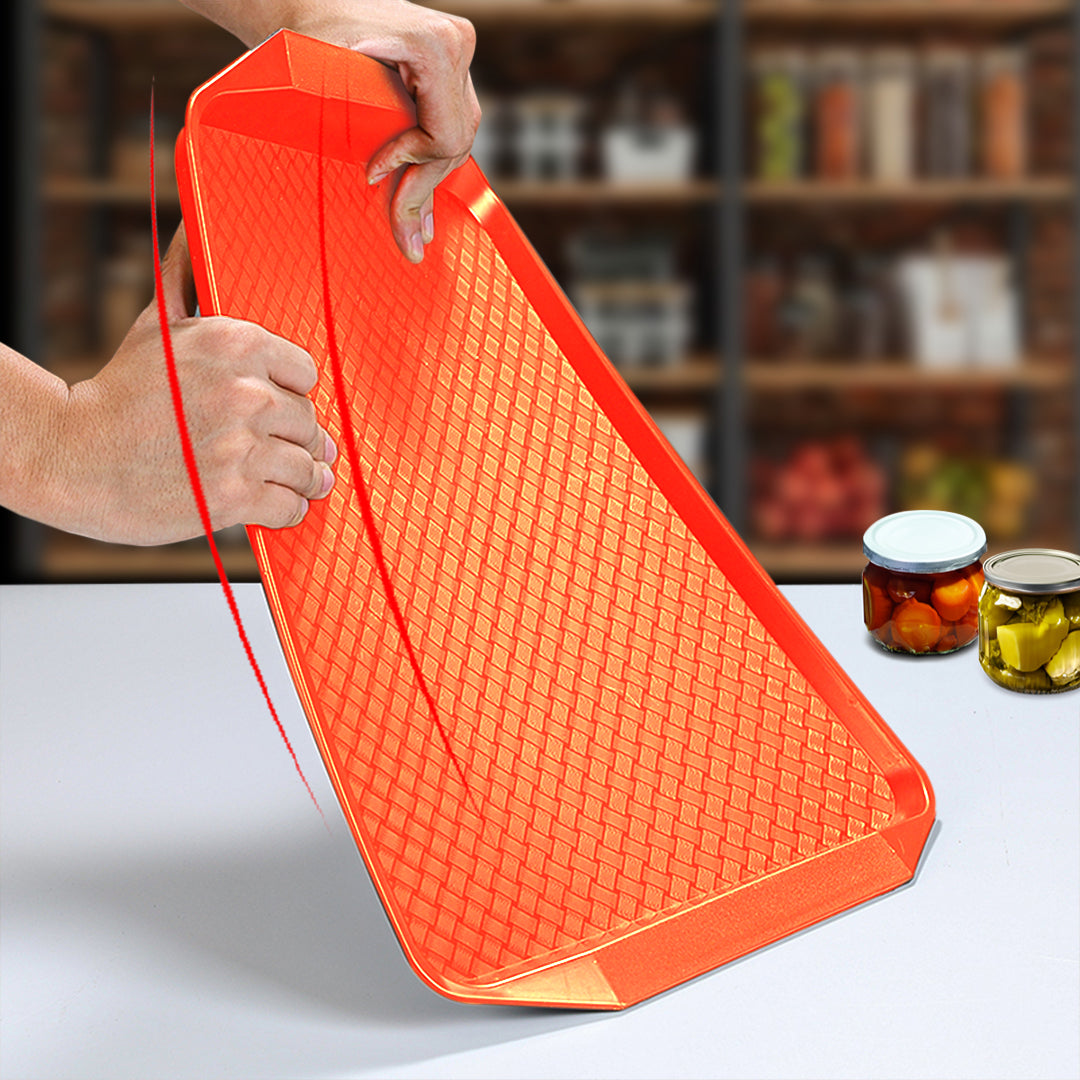 Rectangular Serving Tray Set of 10 Orange