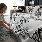 SOGA Four-seater White Sofa Cover Tree Print 180x420cm Polyester