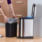Foot Pedal Stainless Steel Trash Bin 10L