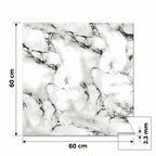 SOGA Peel & Stick Floor and Wall Tiles 60 x 60cm 10 Pack Black White Faux Marble