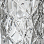 30cm Sleek Clear Glass Vase Elegant Wide Crystal