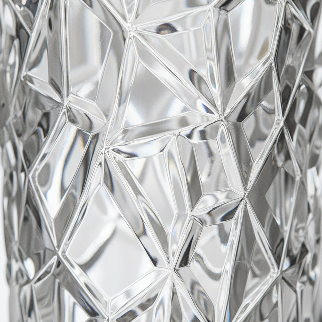 30cm Sleek Clear Glass Vase Elegant Wide Crystal