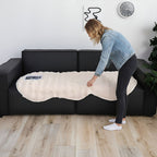 SOGA Four-seater White Faux Fur Throw Blanket 90x260cm Polyester