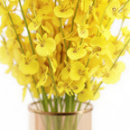42cm 32cm Transparent Glass Vase with Yellow Flower and Candle Set