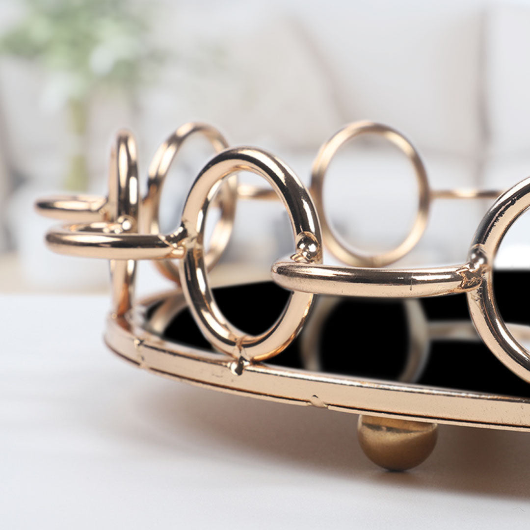 38cm Round Vanity Tray Organiser with Handles