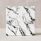 SOGA Peel & Stick Floor and Wall Tiles 30 x 30cm 10 Pack Black White Faux Marble