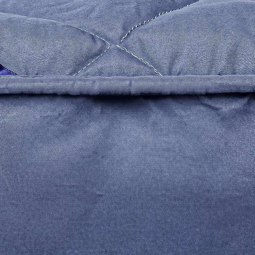 138cm Blue Wide Cross-Hatch Mattress Cover