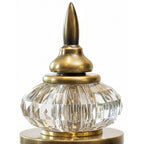 42cm Ceramic Vase with Gold Metal Base Dark Blue