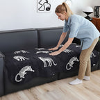SOGA Four-Seater Black Leopard Print 90x260cm Throw Blanket Sofa Cover