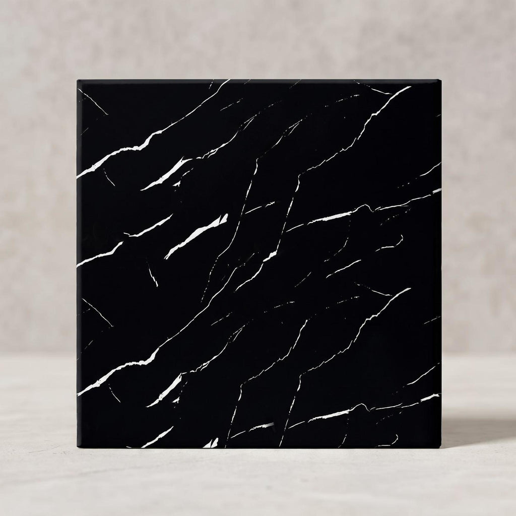 SOGA Peel & Stick Floor and Wall Tiles 30 x 30cm 10 Pack Black Faux Marble