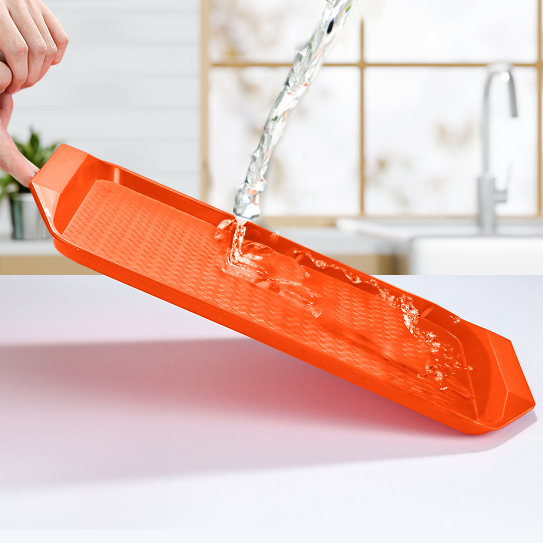 Rectangular Serving Tray Set of 10 Orange