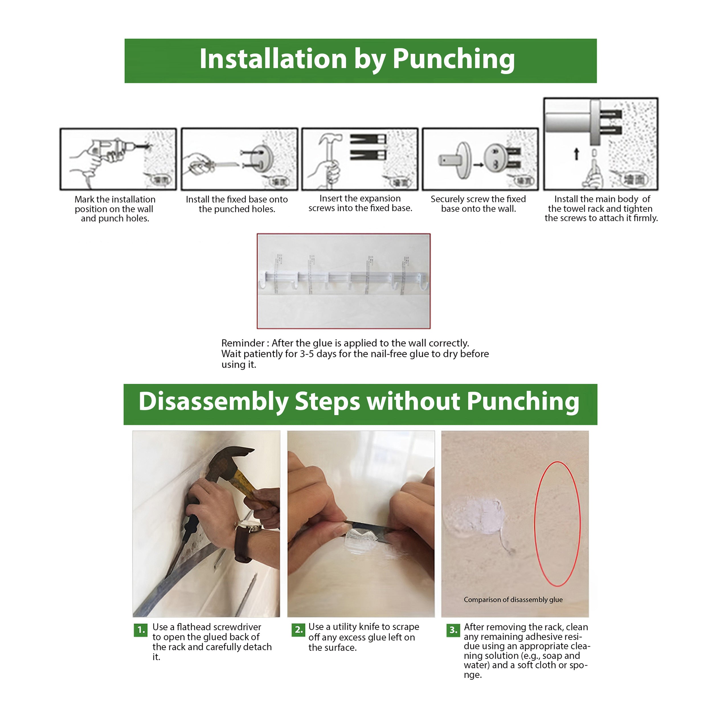 69cm Wall-Mounted Slipper Rack