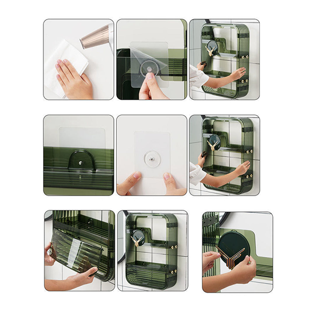Green Multi Tier Cosmetic Storage Rack Organiser
