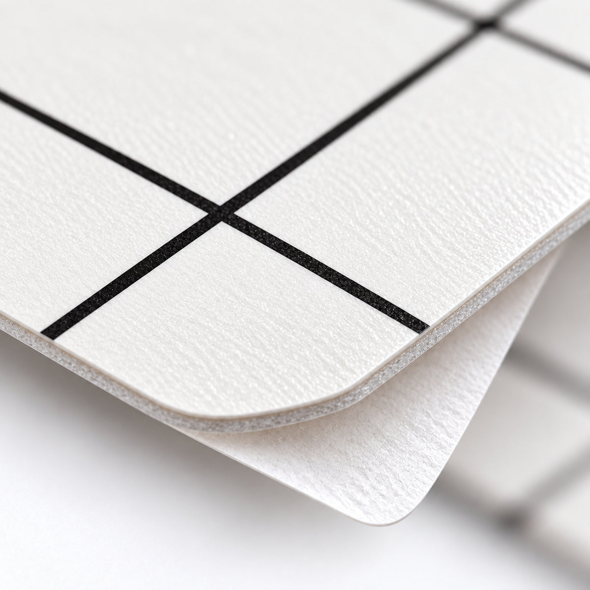 SOGA Peel & Stick Floor and Wall Tiles 60 x 60cm 10 Pack White Grid Tile Look