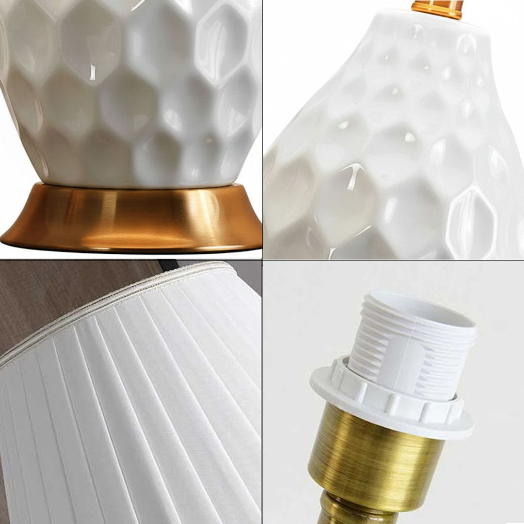 Textured Ceramic Table Lamp White