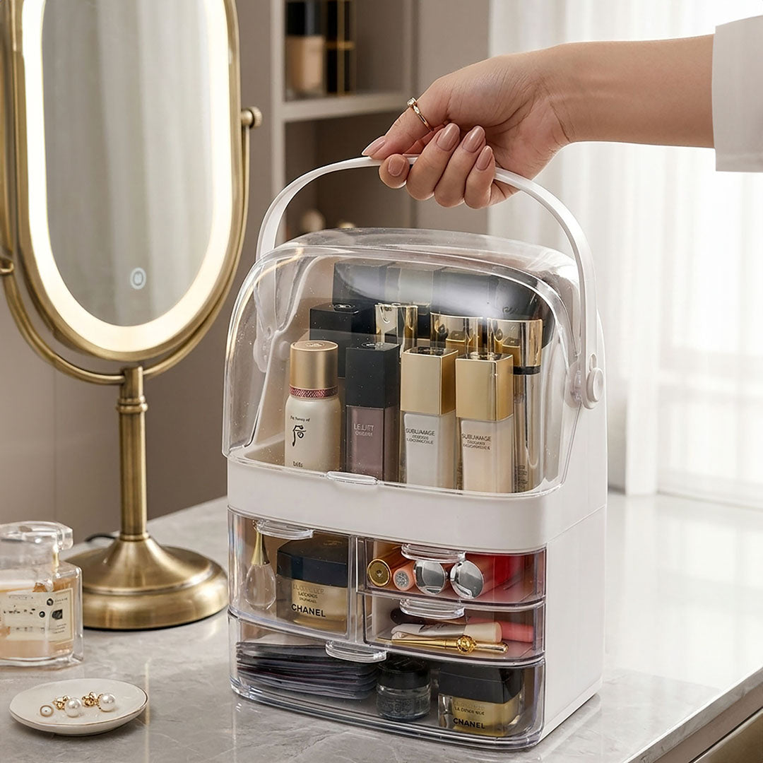 3 Tier White Countertop Cosmetic Storage Organiser